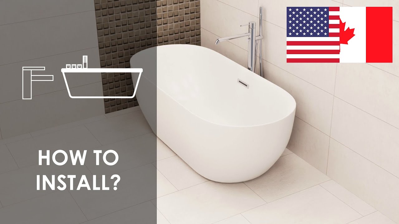 USA SMART BOX BATH, floor mounted tap and freestanding bathtub