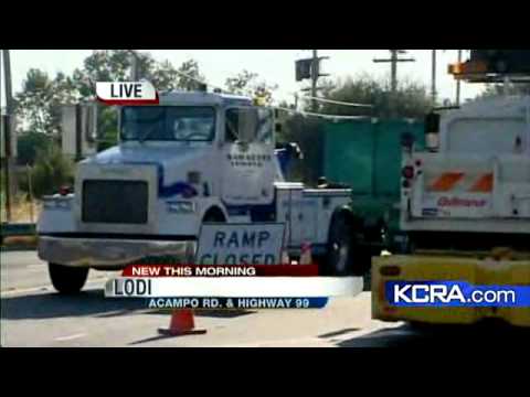 haul truck crash - KCRA 3's Mae Fesai reports from Lodi where a grape truck crashed at at onramp to Highway 99.