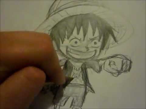 how to draw monkey d'luffy chibi