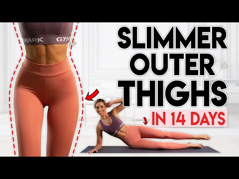 SLIMMER OUTER THIGHS in 14 Days (lose thigh fat) | 10 min Home Workout