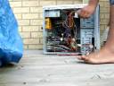 Interesting way of cleaning a computer..with a garden blower