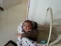Baby Arthmen relaxing in his basket