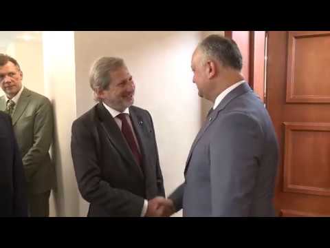 Președintele Igor Dodon a avut o întrevedere cu Comisarul European Johannes Hahn