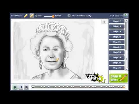 how to draw queen elizabeth i