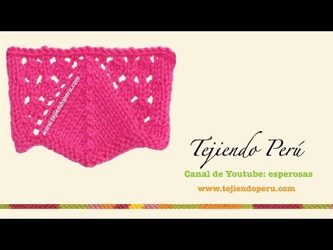 Puntada triángulos con calados tejido en dos agujas o palitos