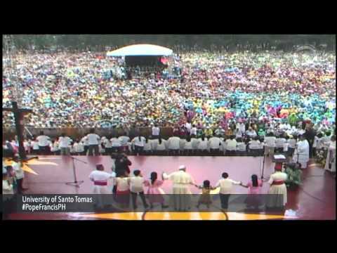 Pope Francis joins Filipinos singing 'Tell the World of His Love'