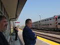 Eli and Patrick watch Metra train