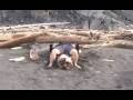 Log Benching on the Beach - Chest Workout Extreme!