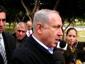 Benjamin Netanyahu visits the park in Ashdod where a 39 year old Israeli mother was killed in a Hamas Kassam misile attack