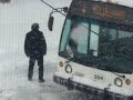 Bus sliding across road in winter storm Moncton, New Brunswick November 22, 2008 Bus sliding across road in winter storm Moncton, New Brunswick November 22, 2008