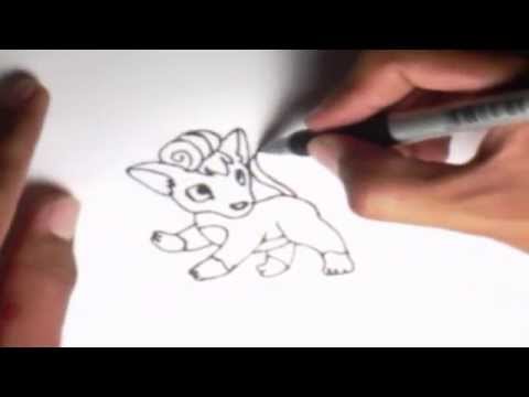 how to draw vulpix pokemon