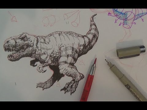how to draw easy t rex