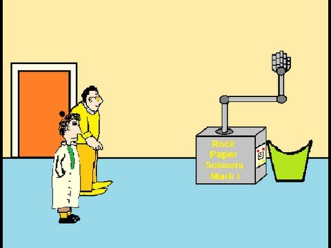 Funny Cartoons:Rock Paper Scissors Robot
