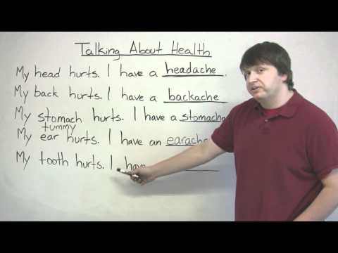 English speaking - talk about aches and pains