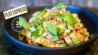 Risotto revisité en 20 min : épeautre crémeux + pesto de fanes (anti-gaspi)
