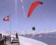 Paragliding soaring in Bella-Lui, Crans-Montana, Switzerland
