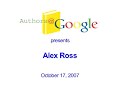 Authors@Google: Alex Ross