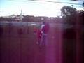 little kid gets hit by girl fliping (SCARY BUT COOL )