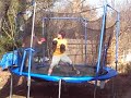 Vachon & Deforge Boxin on trampoline knock down