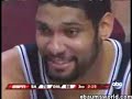 tim ducan getting ejected for laughing and sitting on the bench