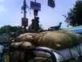 Doves taking food grains from moving auto rikshaw Doves taking food grains from moving auto rikshaw