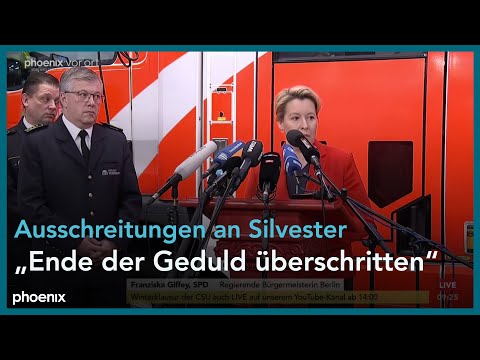 Berlin: Franziska Giffey, Nancy Faeser und Iris Spranger zu Angriffen in der Silvesternacht (Pressekonferenz)