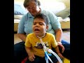 my mute son laughing during PT with sara