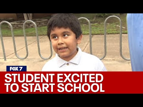 Excited 4th Grader Talks On First Day Of School