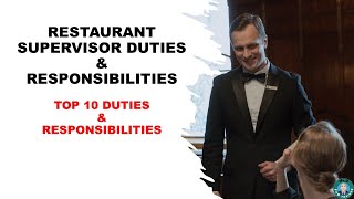 Restaurant Supervisor Duties and ResponsibilitiesT