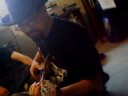 the fourth performance at apartment music show #2. solo minimalist free improvisational performance by shreeswifty and the phantom band (pat pagano), performing 