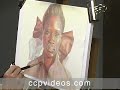 Learn More: ccpvideos.com Jean Pederson's gradual glazing process keeps portraits under control. You learn to build smooth facial contours with thin, deliberate layers of transparent paint. Pederson's in-depth discussions of anatomy, lighting, and color provide all the tools you'll need to capture the nuances of the human face. You'll see short, intensive demos on map drawings, managing moisture, and layering values. Jean leads invaluable lessons on contour, facial proportions, reflected light, and she applies every bit of theory in her final painting. Jean Pederson blends and lifts to create multiple values from a single glaze. She develops the entire face with each layer to maintain control of her values throughout the process. She rarely mixes on the palette, instead layering bright pigments to create organic neutrals on the paper. Pederson caps the portrait with a contemporary opaque background. Buy the DVD from Creative Catalyst here: ccpvideos.com