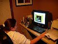 Little girl plays scary maze game