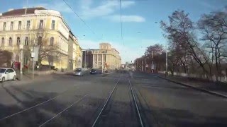 Widok z lokomotywy tramvaji 14T, Praha.