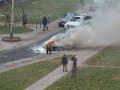 Płonące auto (citroen xantia)