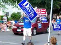 brian davis walking in the 2008, july 4th parade in blooming prairie.