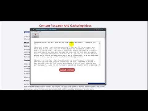 Free Content - Download FREE Here: http://www.article-writer-pro.com/blog/index.php/answer-analyzer/ People often wonder
