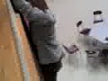 Doug sliding off of balcony