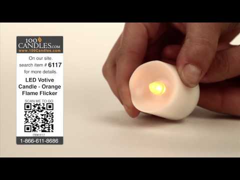 Battery Operated LED Votive Candle - Orange Flame Flicker