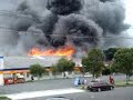 Closeup of fire at Onehunga Mitre10 1