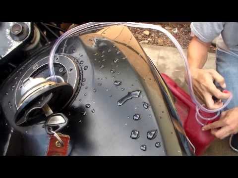 how to drain old gas from motorcycle