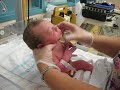 One hour old baby - good girl!