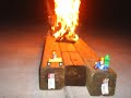 Lego peoples house on fire