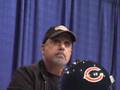 Billy Joel talks to the press at the Super Bowl Media Center