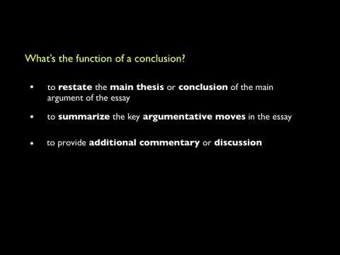 how to write conclusion