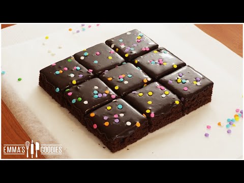 Glazed Chocolate BROWNIE CAKE - Gooey Cake Brownies Recipe