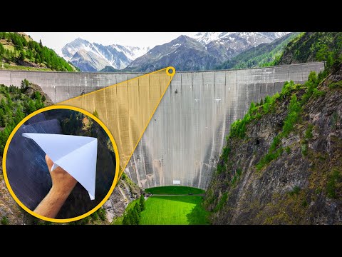 Can We Catch a PAPER AIRPLANE from 165m Swiss Dam?