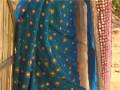 videos de Aqua Blue Pure Crepe Saree with Blouse