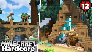 Building a Forest Campsite! Minecraft 1.16 hardcore survival