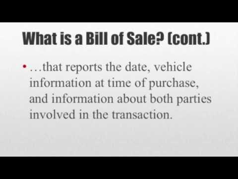 how to write up a bill of sale for a vehicle