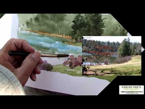 Don Getz Watercolor Techniques - Artist Journal - The Lake Painting